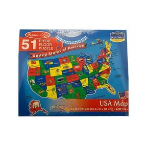 Melissa & Doug 51-Piece USA Map Floor Puzzle For Ages 6+
